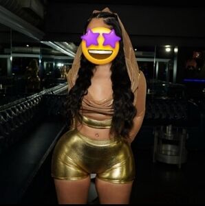 SEXY GOLD TWO PIECE BARTENDER EXOTIC RAVE WEAR SCRUNCH BUTT